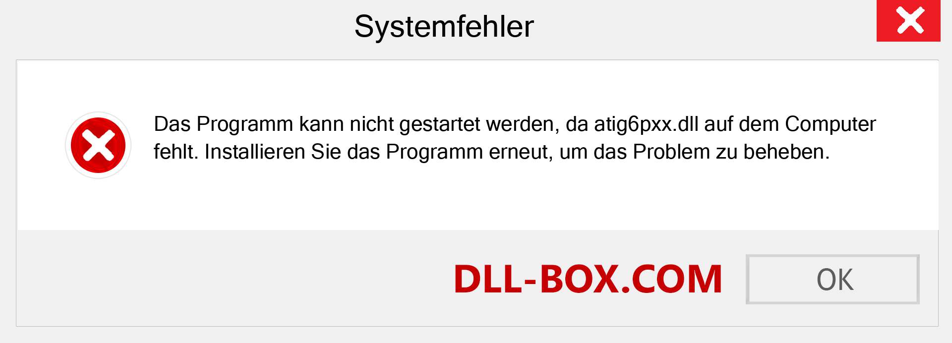 atig6pxx.dll-Datei fehlt?. Download für Windows 7, 8, 10 - Fix atig6pxx dll Missing Error unter Windows, Fotos, Bildern