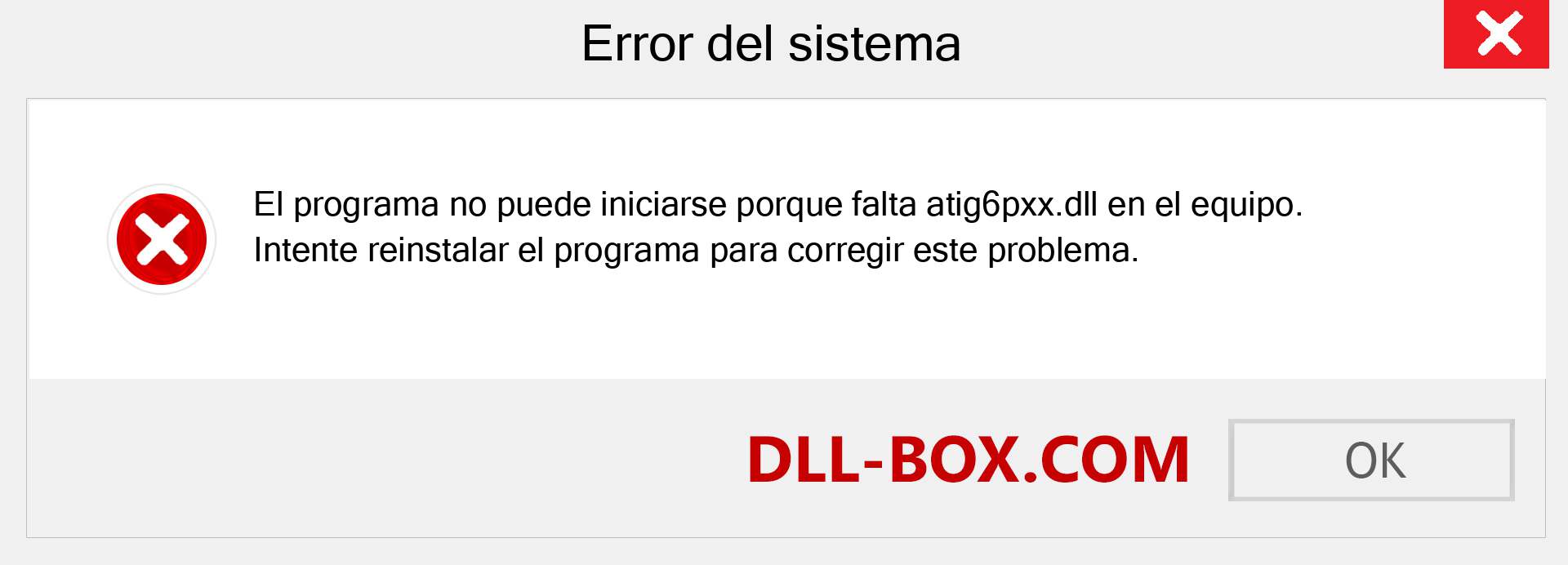 ¿Falta el archivo atig6pxx.dll ?. Descargar para Windows 7, 8, 10 - Corregir atig6pxx dll Missing Error en Windows, fotos, imágenes